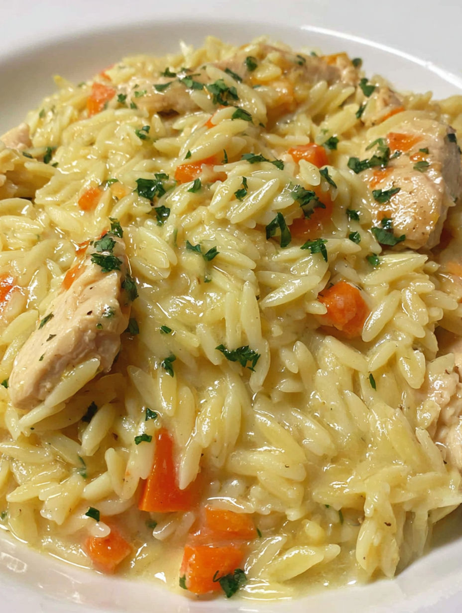 A plate of pasta with chicken and carrots.