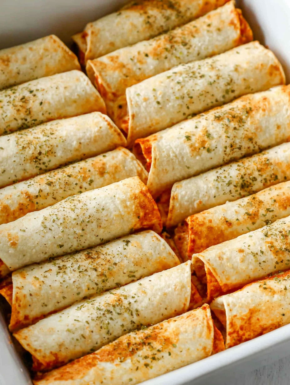 A tray of pizza roll ups.