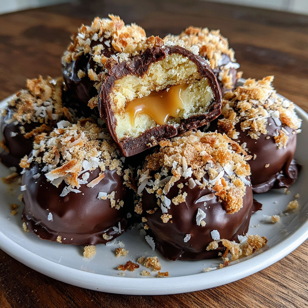 A plate of peanut butter cheesecake balls.