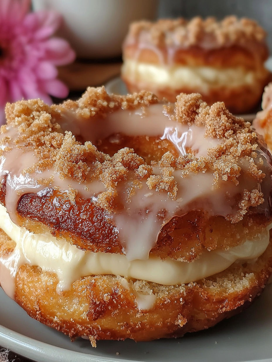 A cronut is a croissant and donut hybrid.