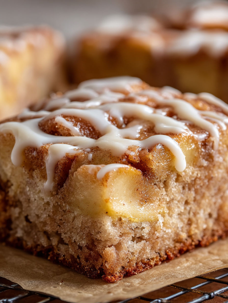 A close up of a zimtschnecken-Apfelkuchen.