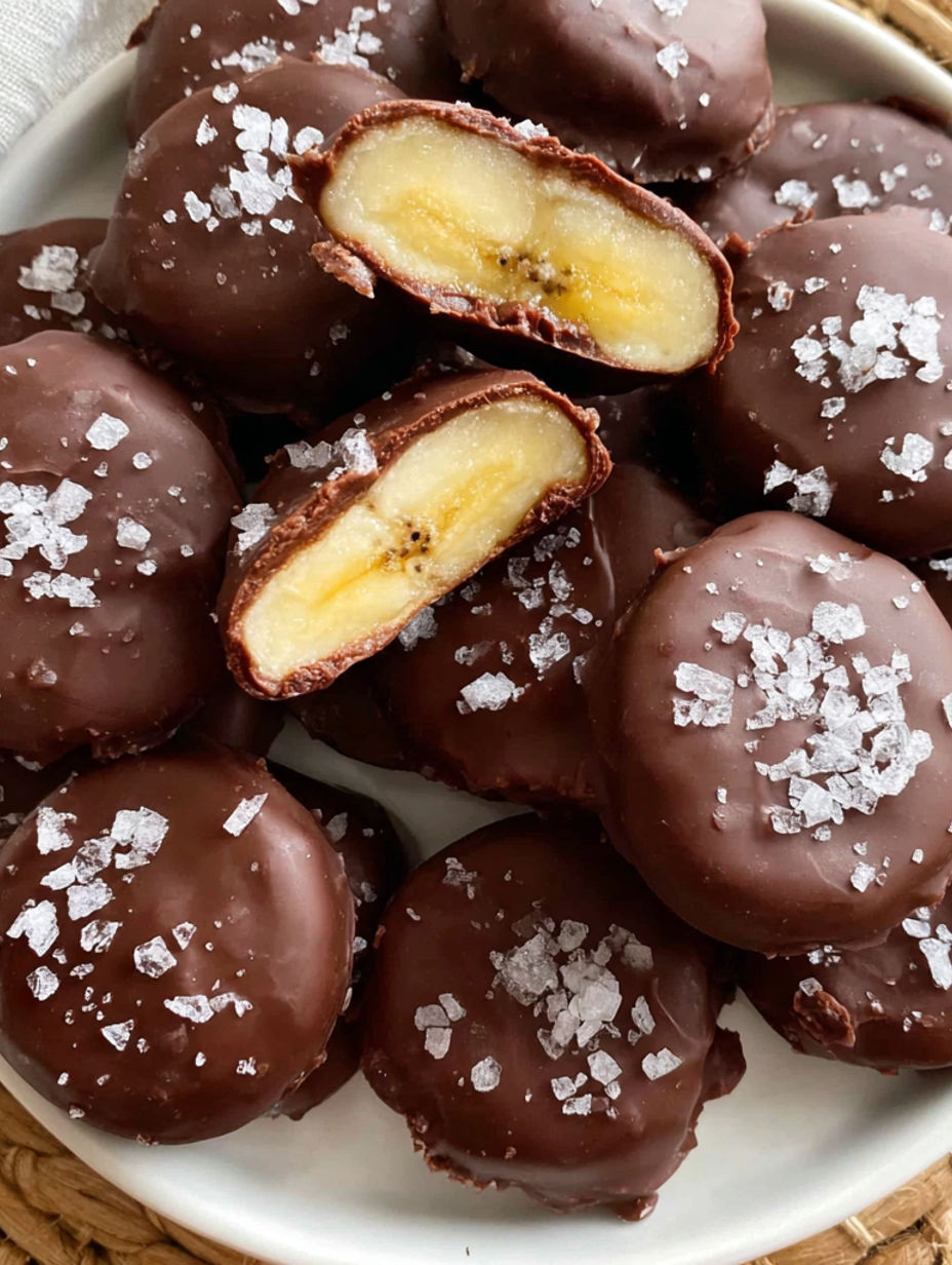 Chocolate banana bites with sugar on top.
