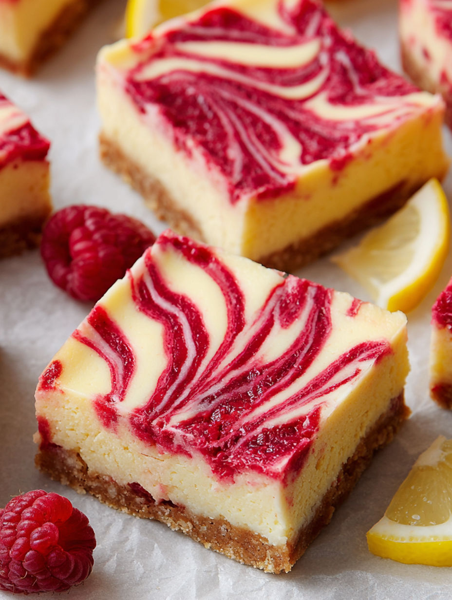 A slice of Raspberry Lemonade Cheesecake Bars.