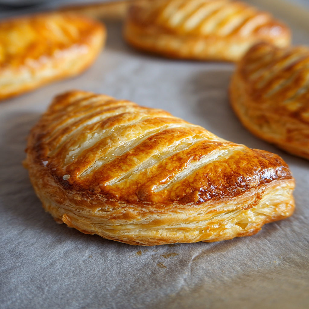 A pastry with a flaky crust.