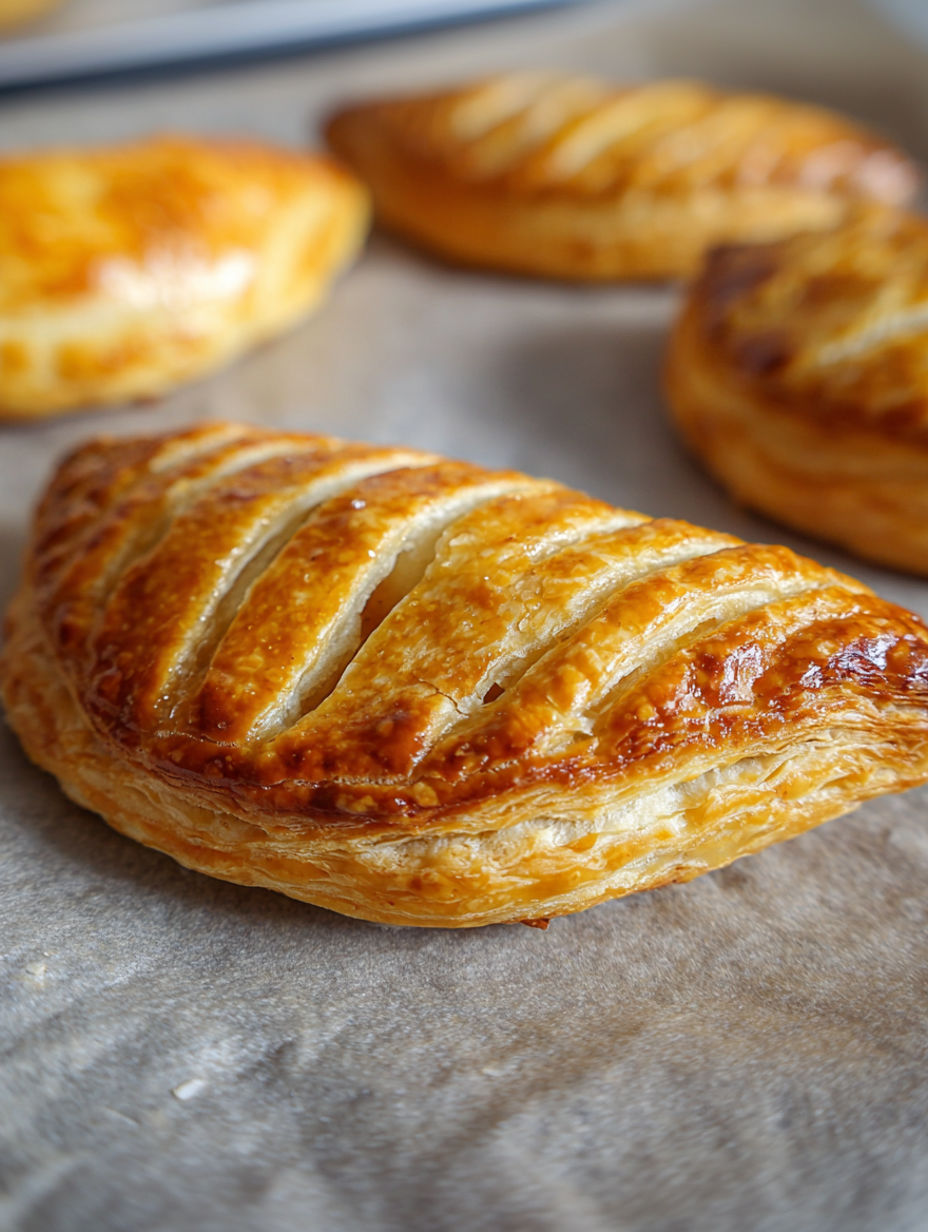 A pastry with a flaky crust.
