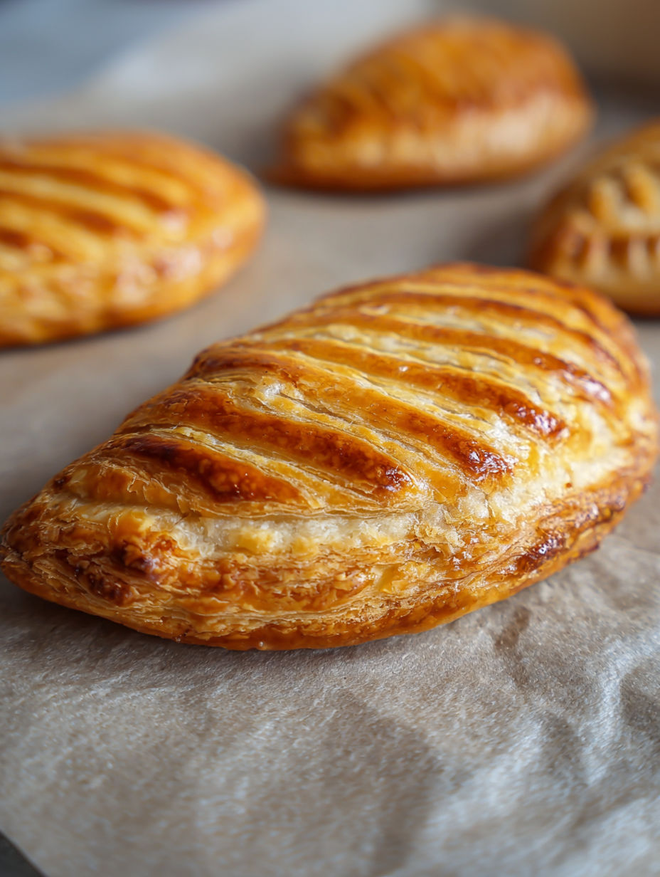 A pastry with a flaky crust.