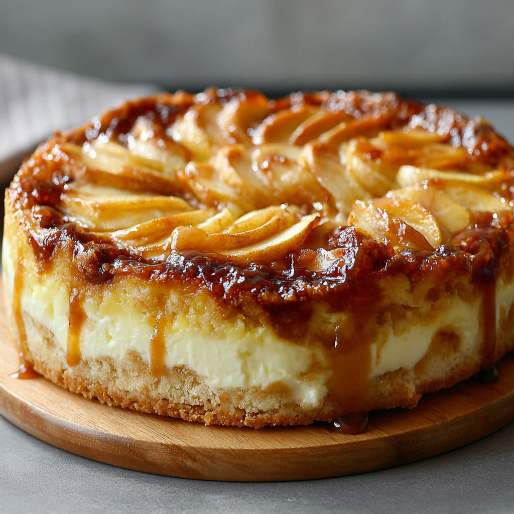 A slice of Apfelkuchen with Vanillepudding.