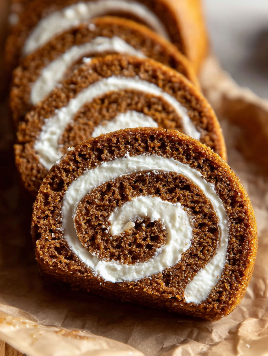 A roll of bread with white frosting and a filling of whipped cream.
