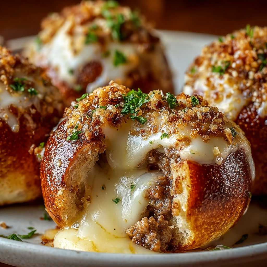 Garlic Parmesan Cheeseburger Bombs.