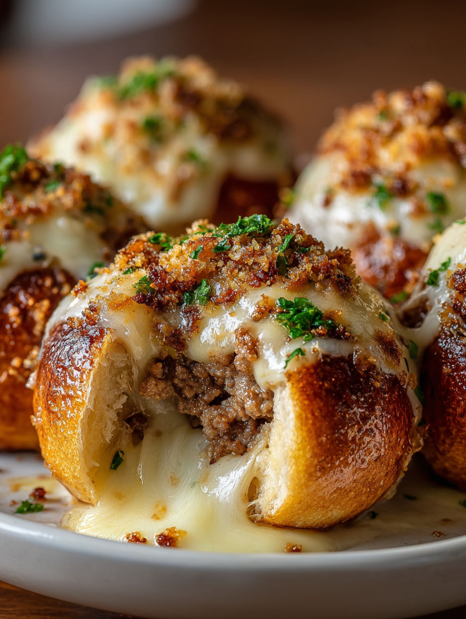 Garlic Parmesan Cheeseburger Bombs.