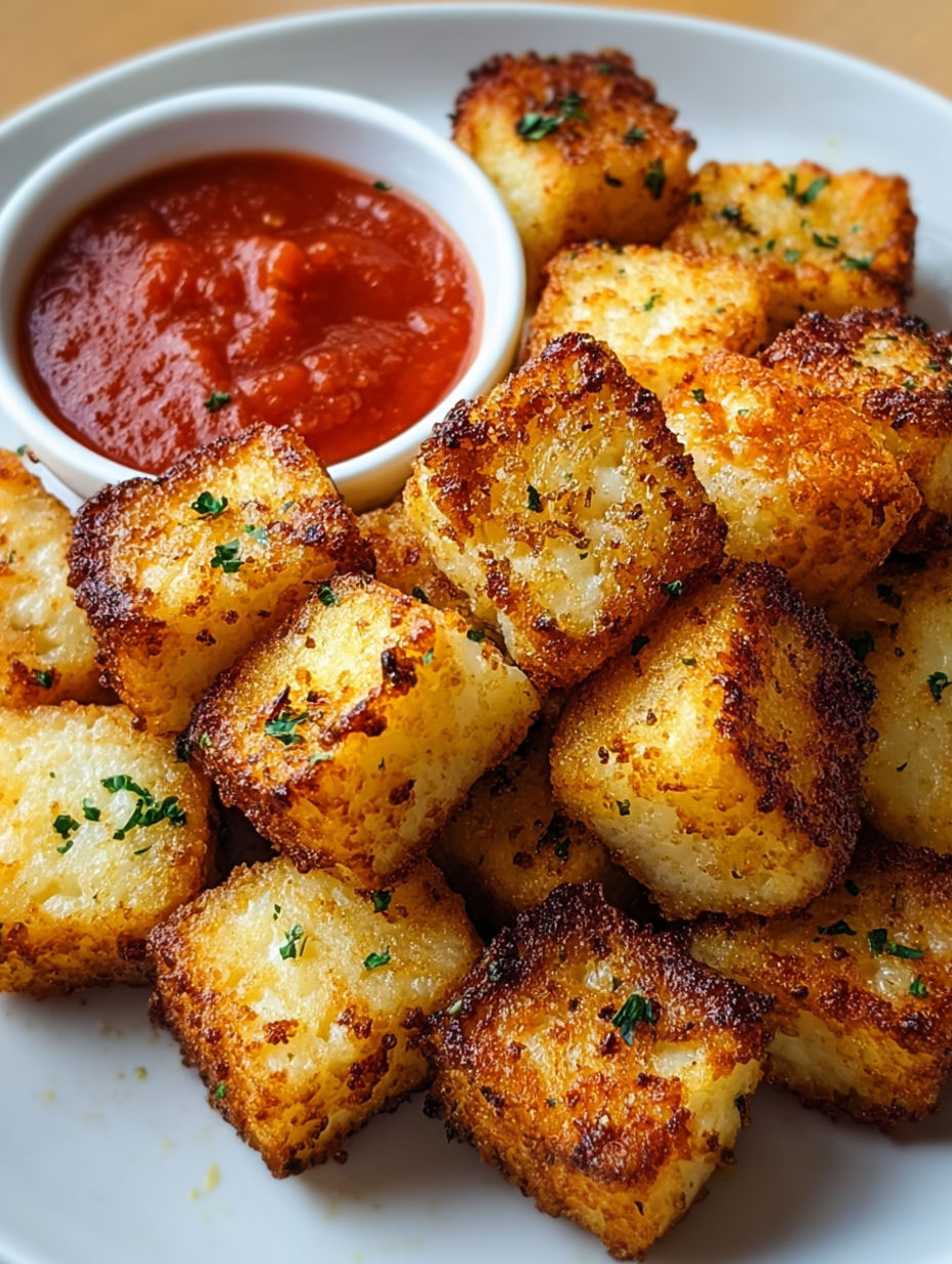 A plate of fried food with a dipping sauce.