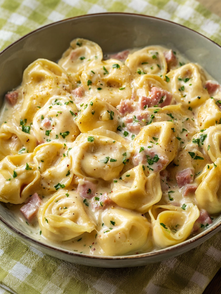A bowl of pasta with meat and cheese.