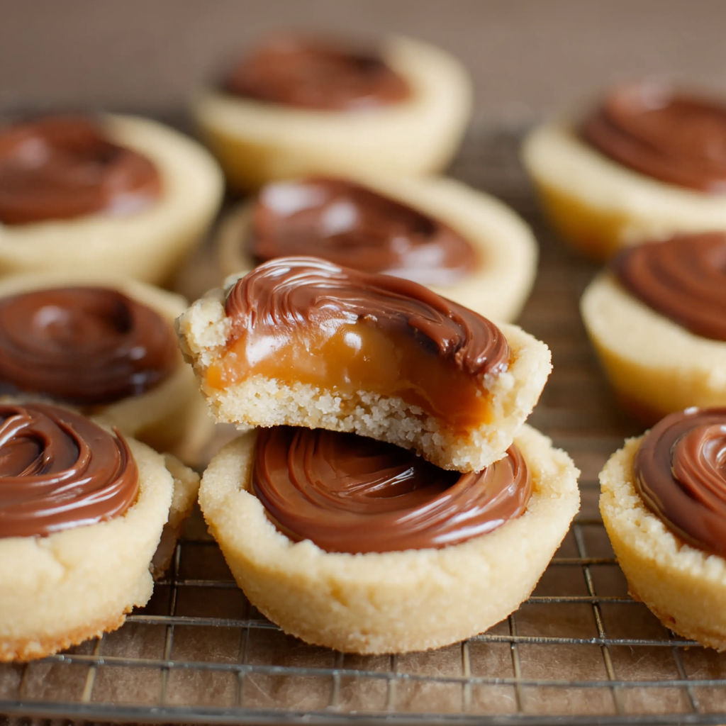 Twix cookies with chocolate topping.