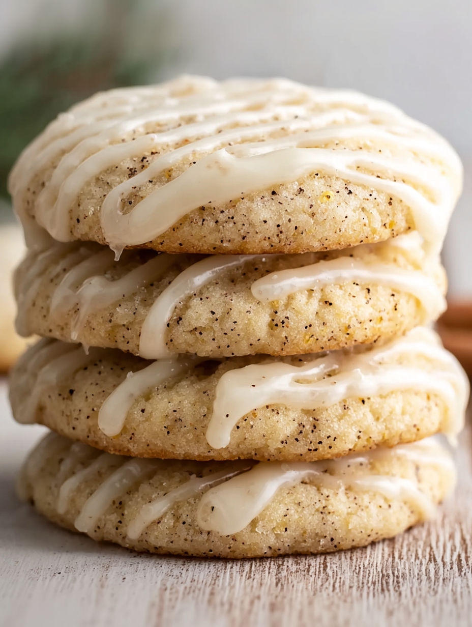 A stack of eggnog snickerdoodles.
