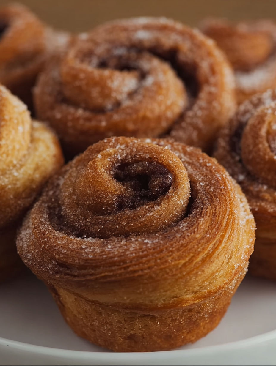 A plate of pastries with sugar on top.