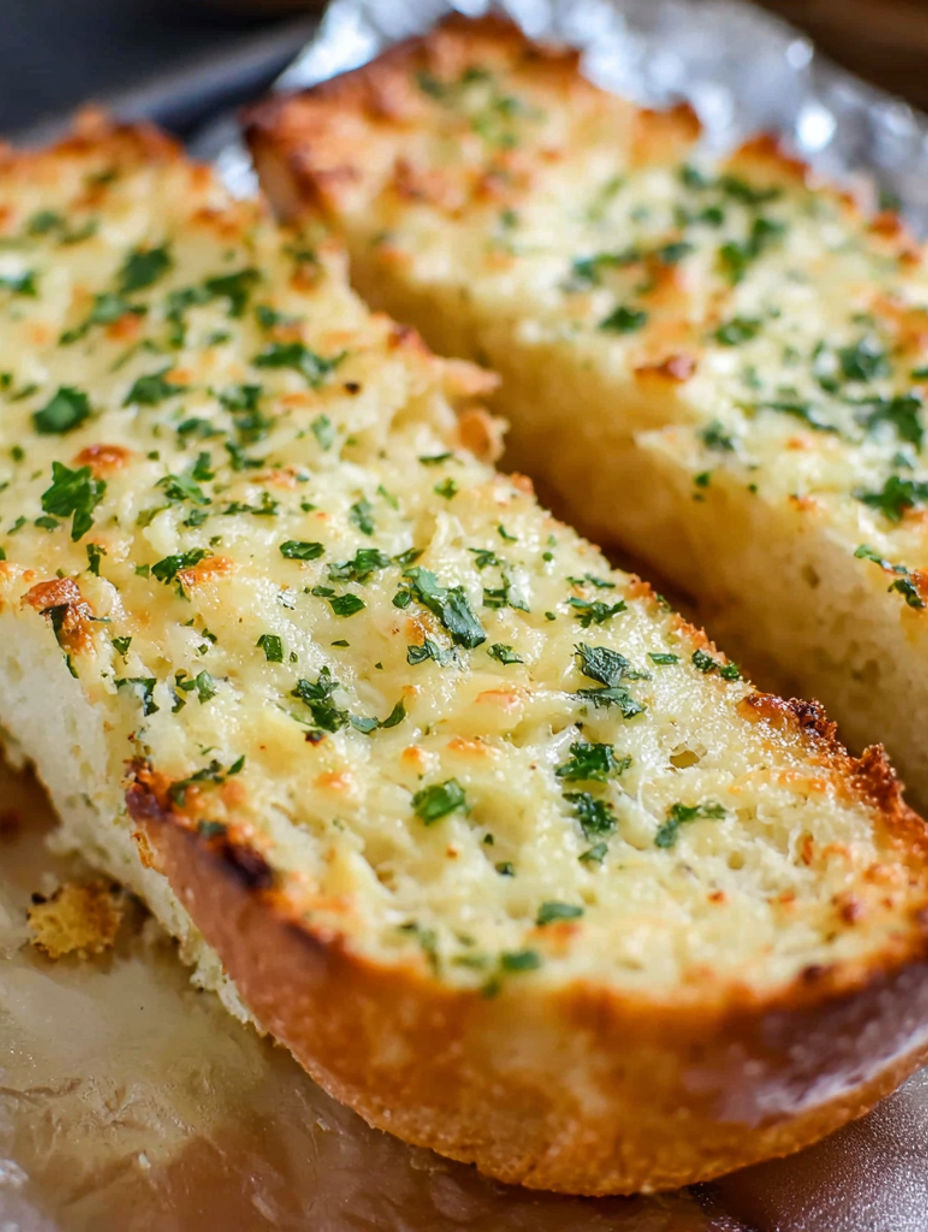 A slice of bread with herbs on top.