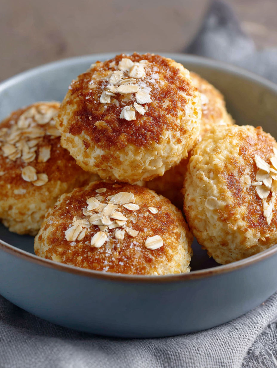 A bowl of quark-taler with haferflocken.