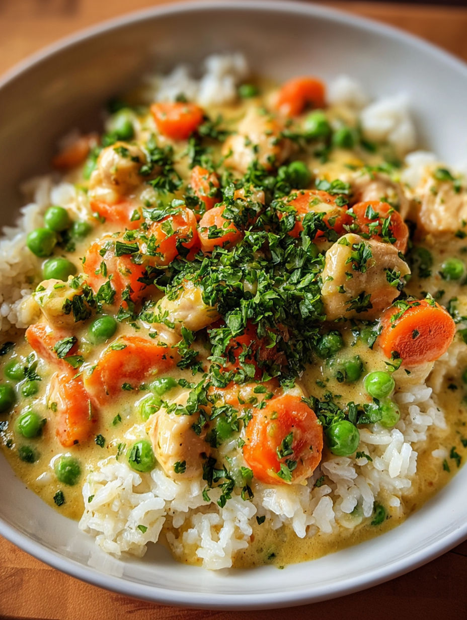 A bowl of rice with peas and carrots.
