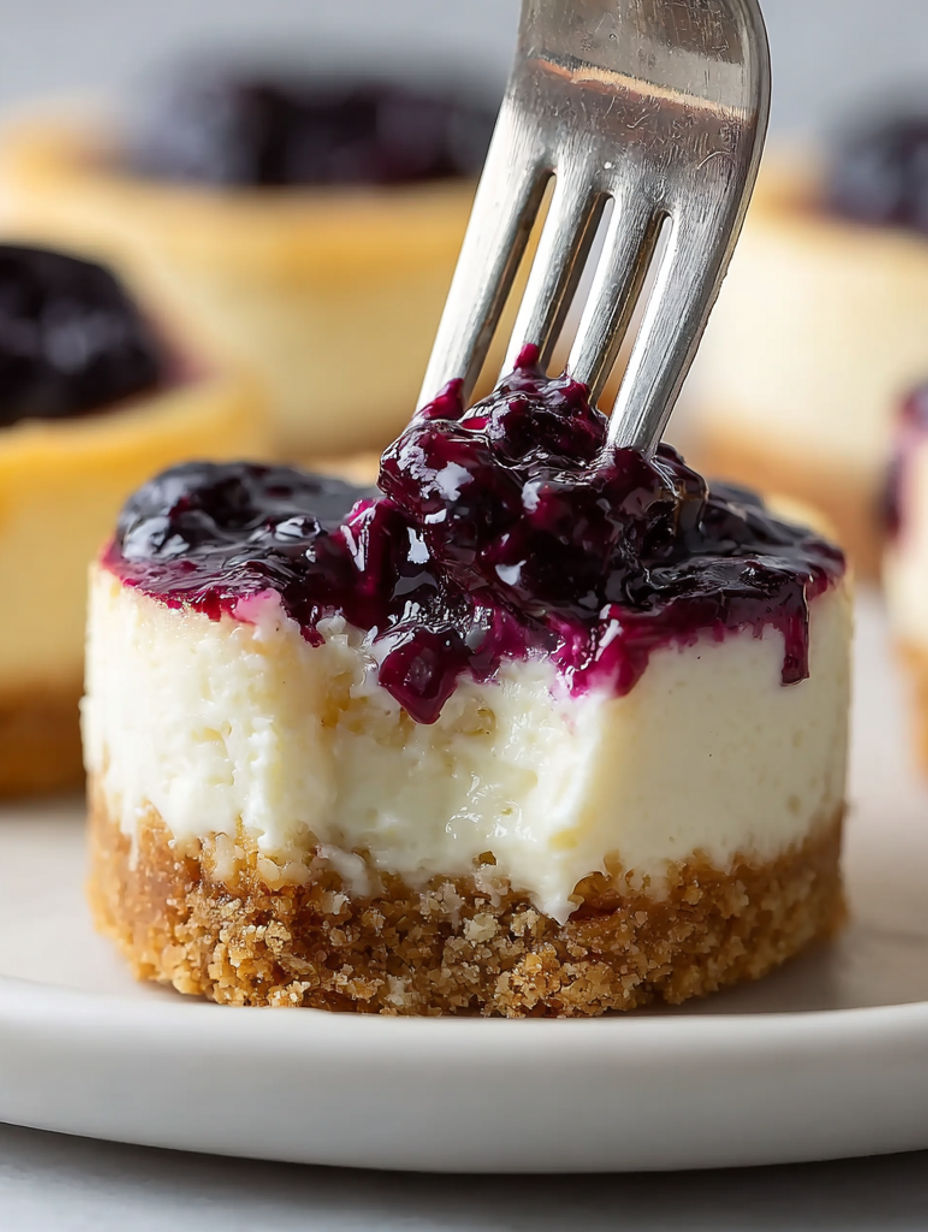 A fork is stuck in a piece of cheesecake.