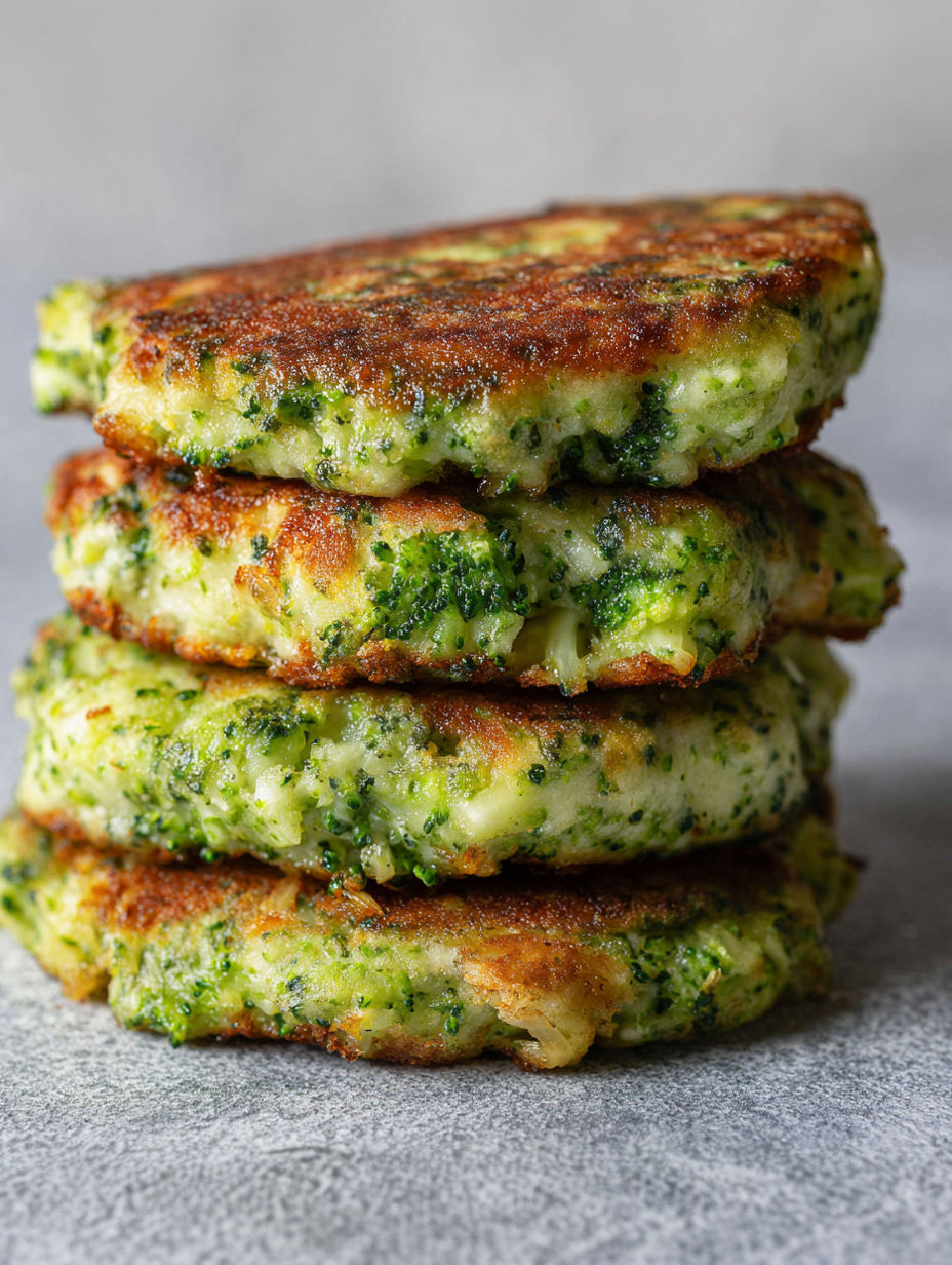 A stack of broccoli patties.