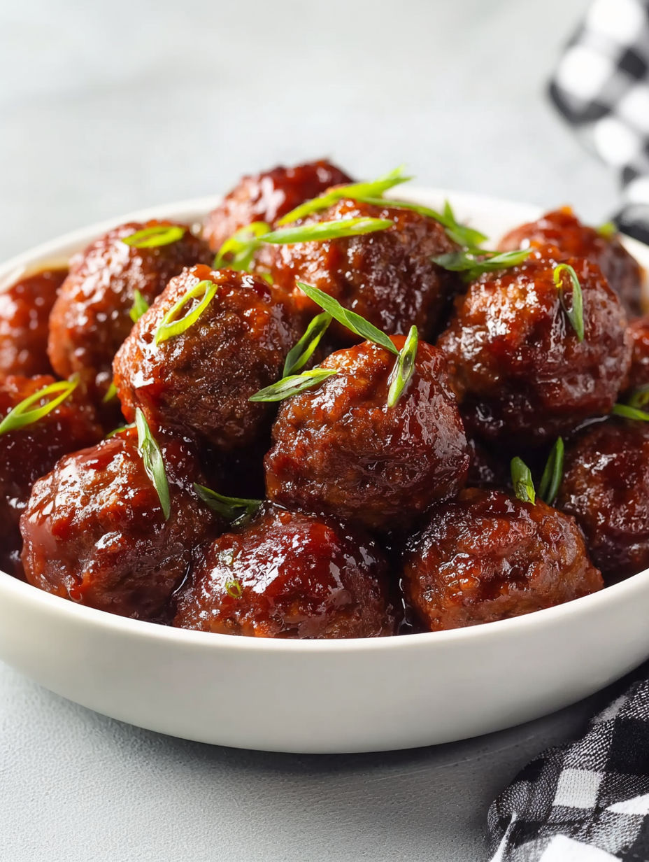 A bowl of meatballs in a brown sauce.