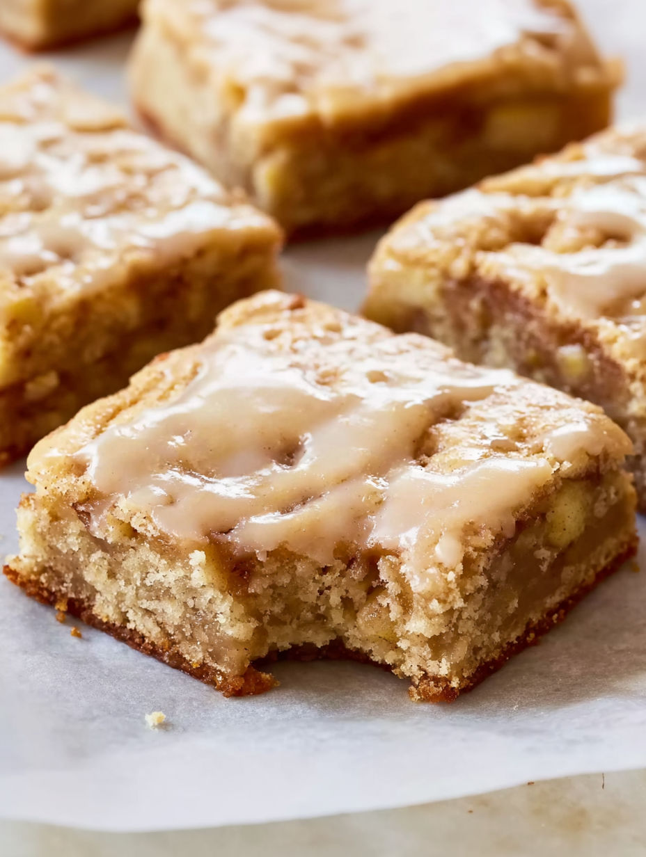 Maple glazed apple blondies.
