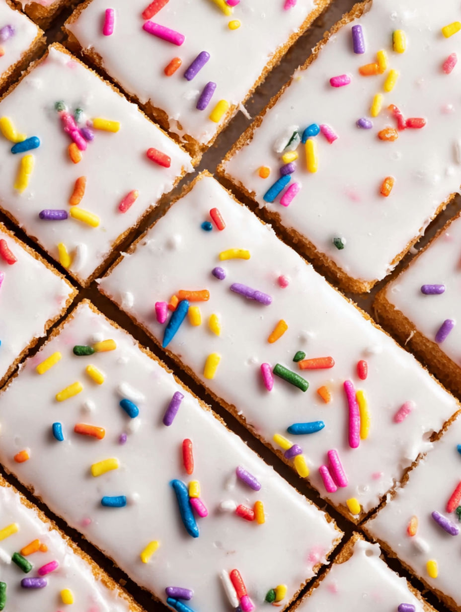 A close up of a Pop Tart cookie bar.