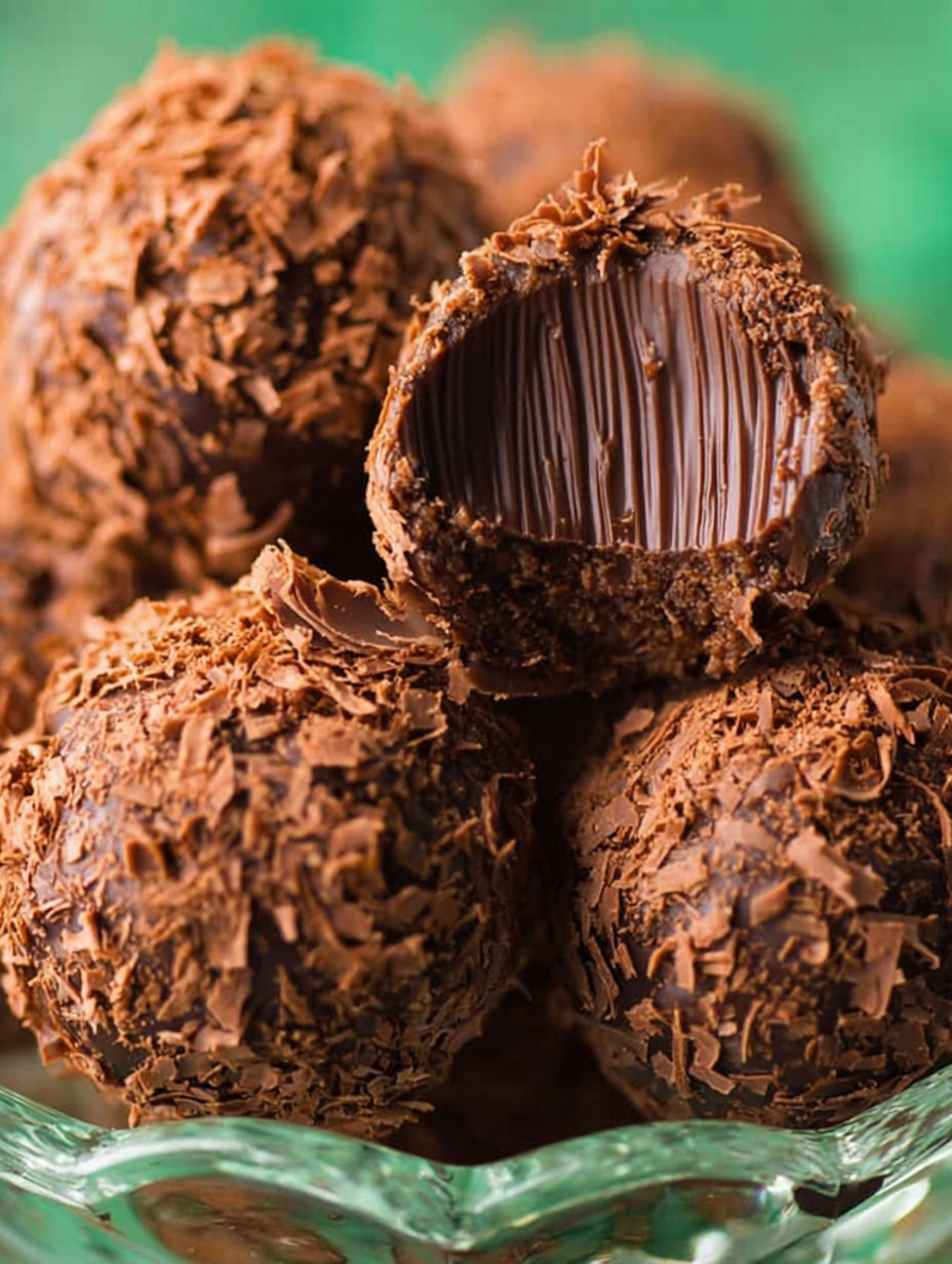 A bowl of chocolate truffles.