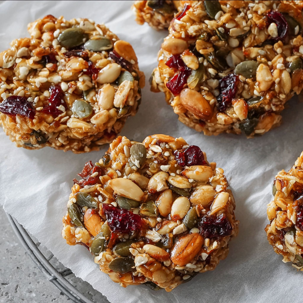 A plate of vitalkekse with nuts and berries.