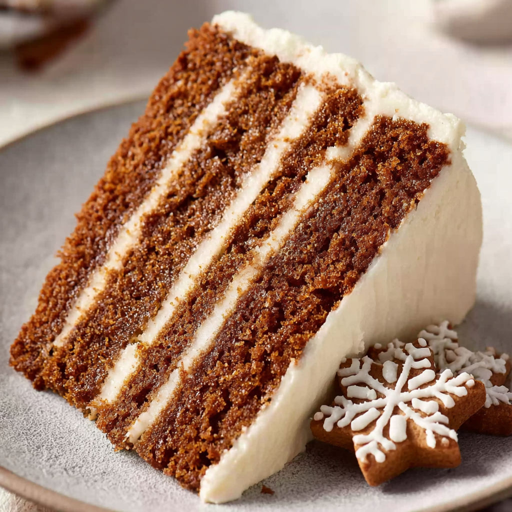 A slice of vegan cake with white frosting.