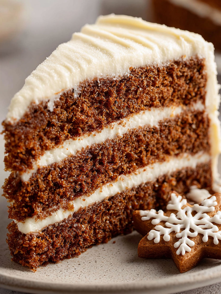 A slice of veganer lebkuchen-kuchen.