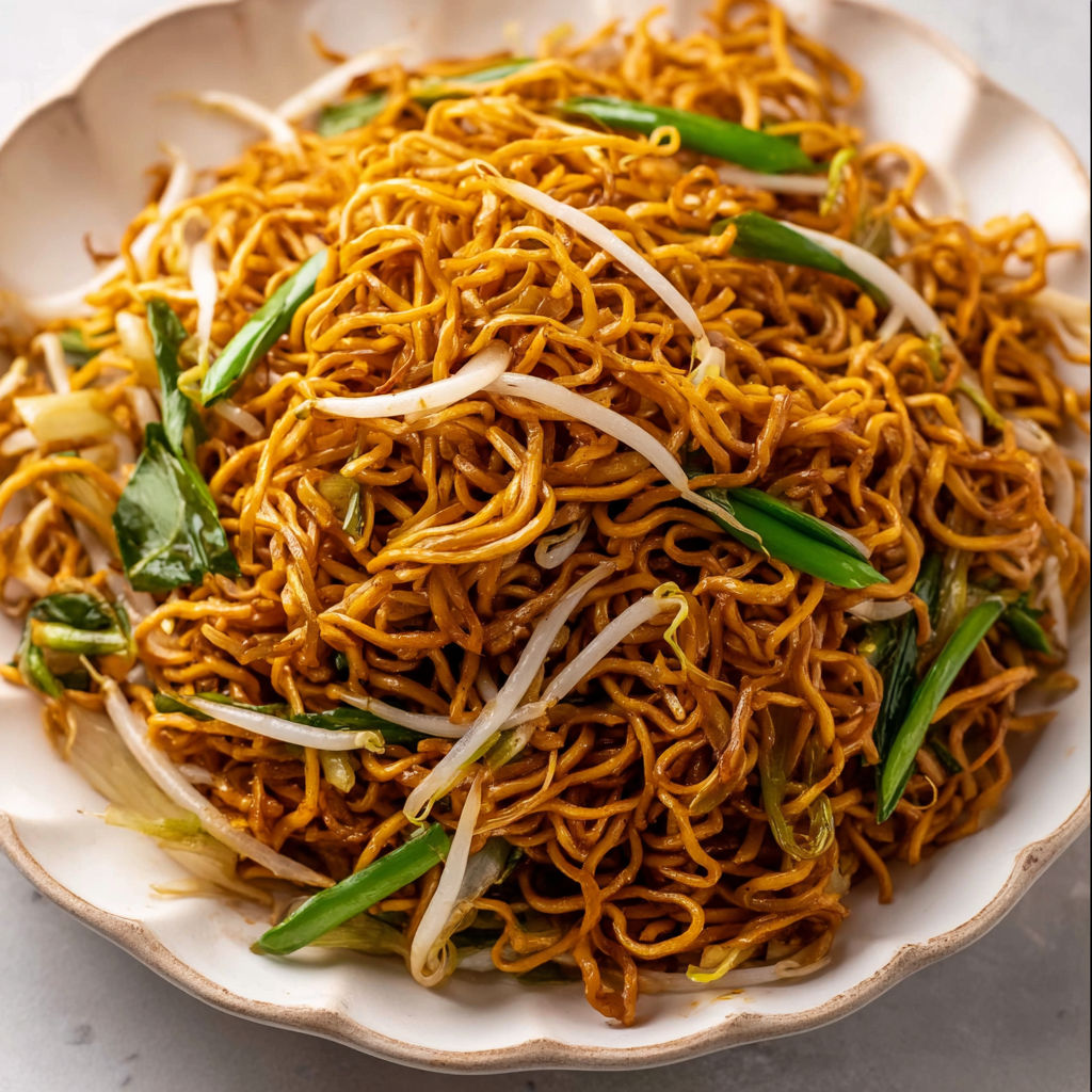 A plate of Cantonese Chow Mein.