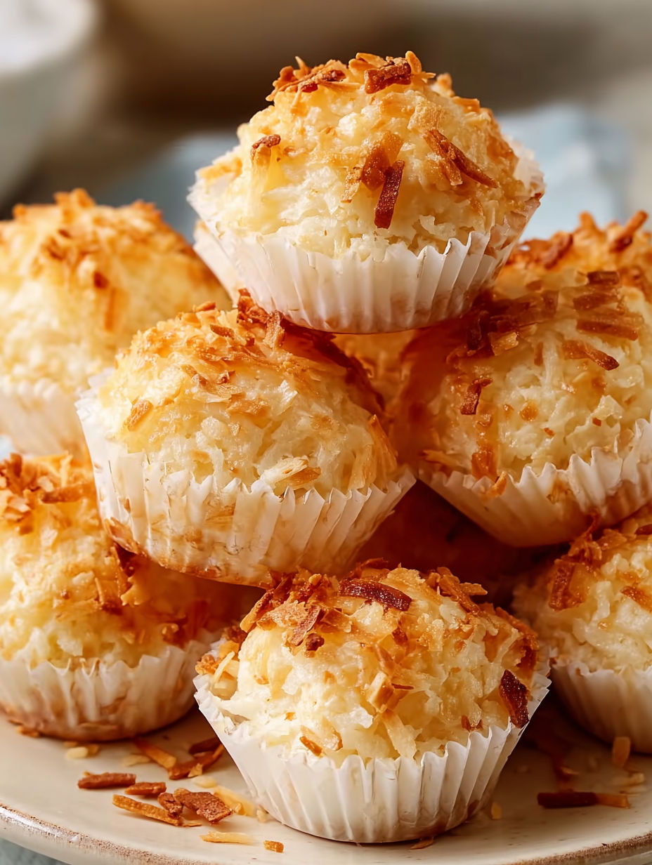 A stack of coconut macaroons.