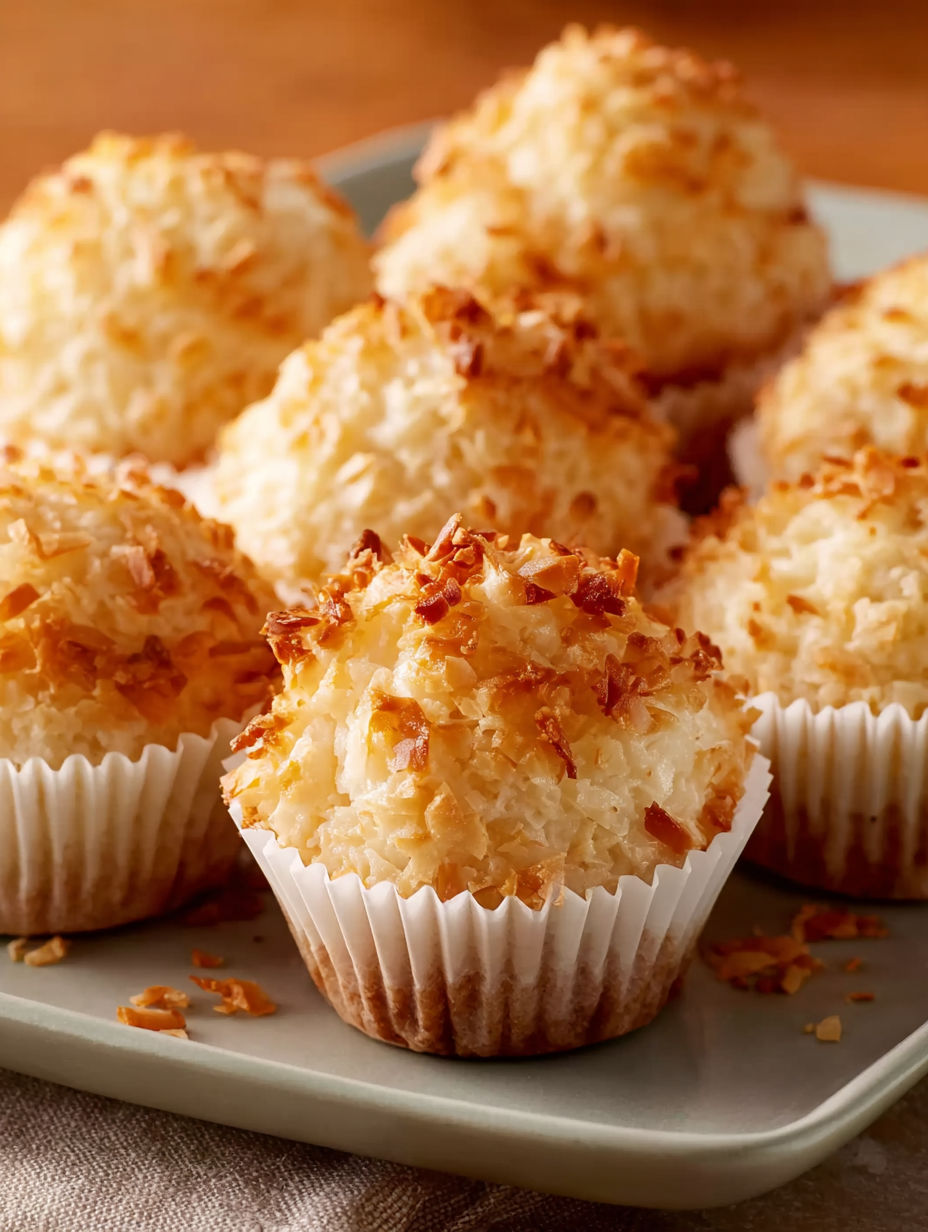 A plate of coconut macaroons.
