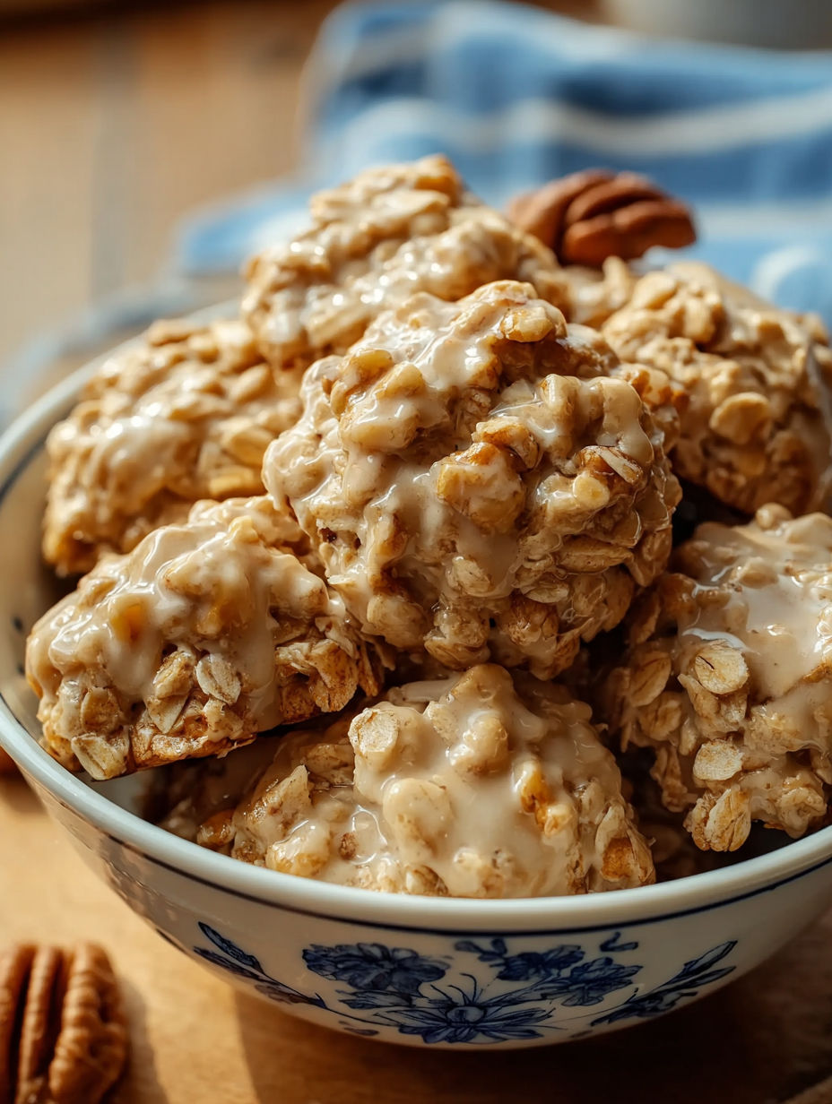 A bowl of haferflocken-walnuss-taler.