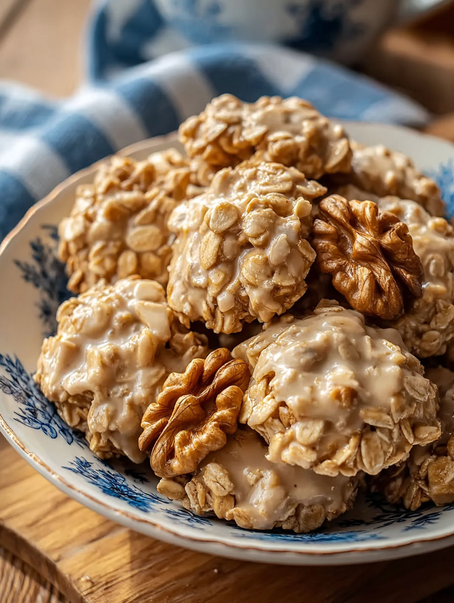 A bowl of haferflocken-walnuss-taler.