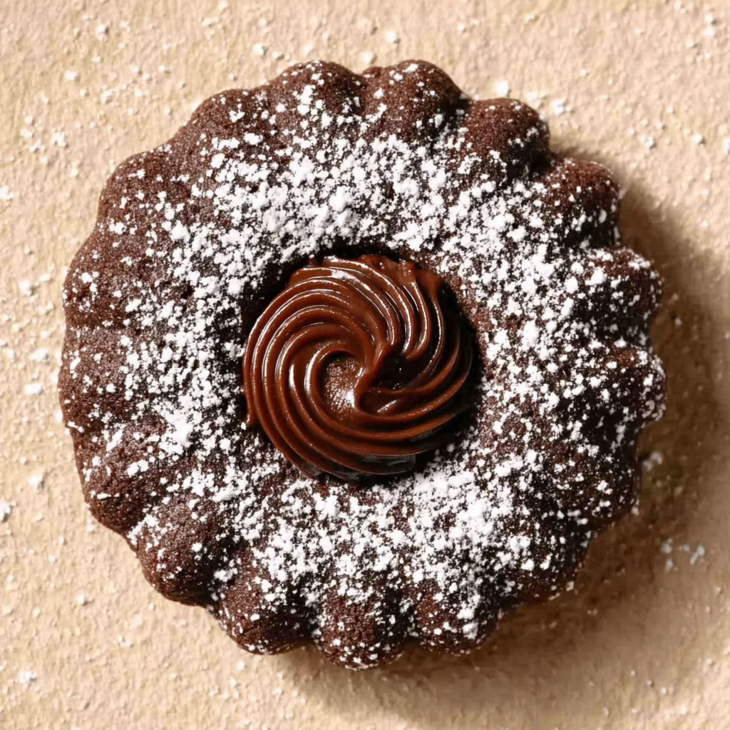 A chocolate-covered pastry with Nutella filling.