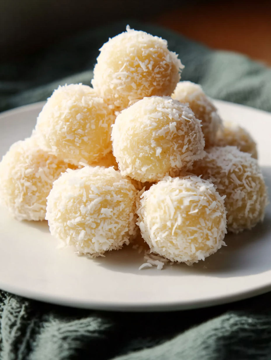 A plate of coconut balls.