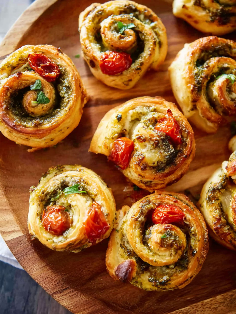 A plate of Italian spinach pinwheels.