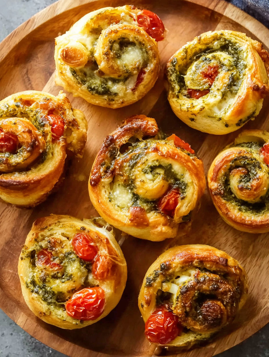 A plate of Italian spinach pinwheels.