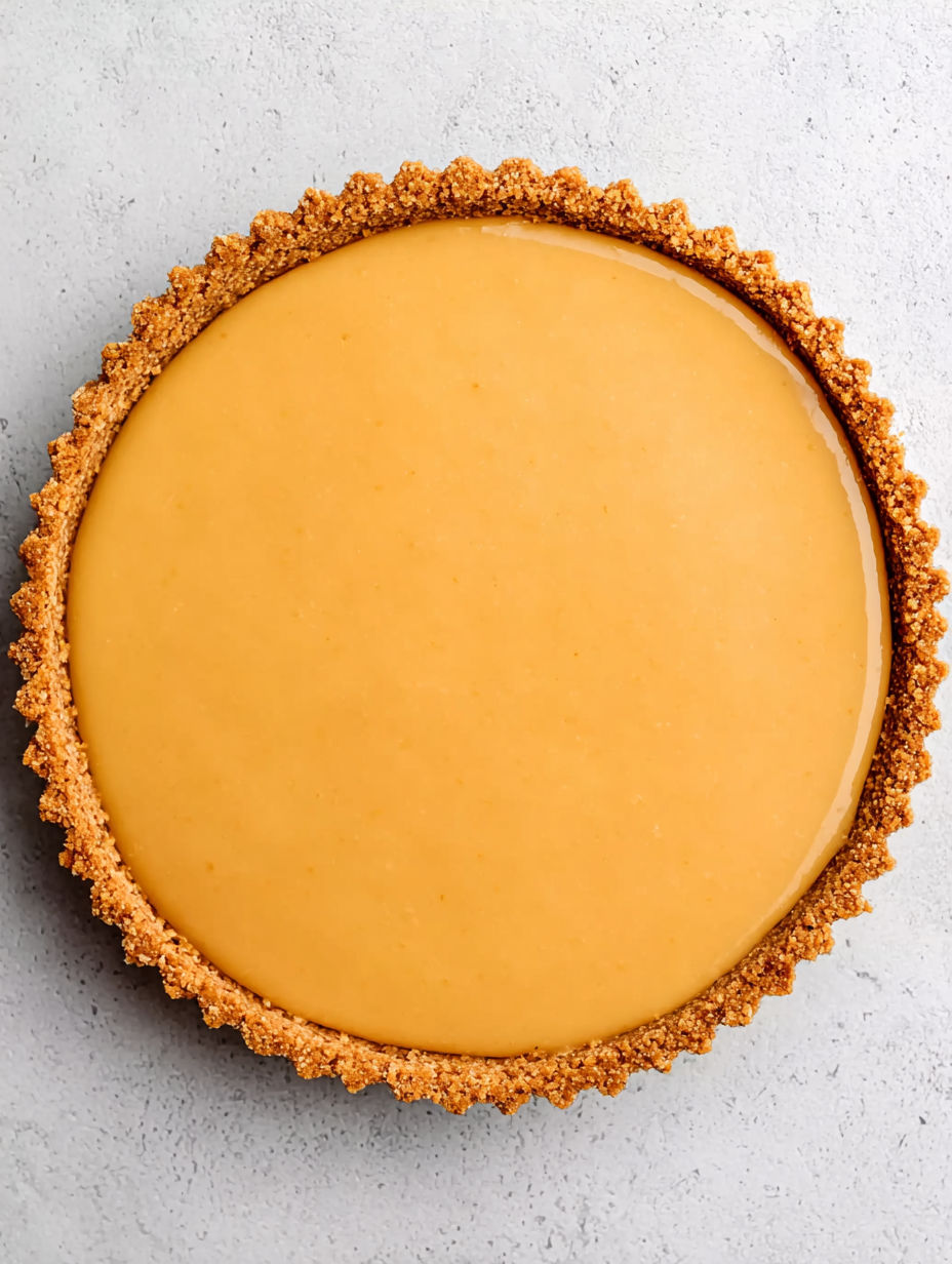A slice of lemon butter pie.
