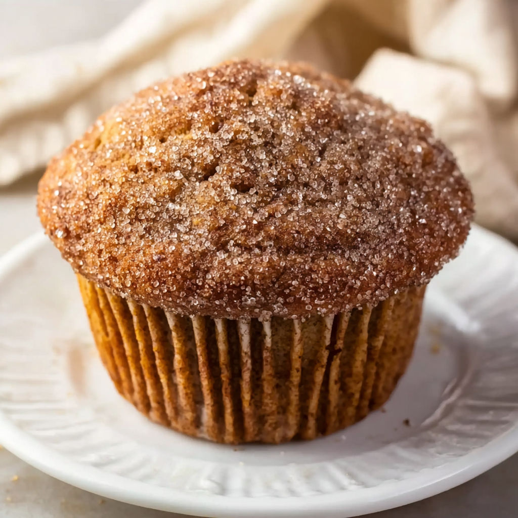 A muffin with a sugar topping.