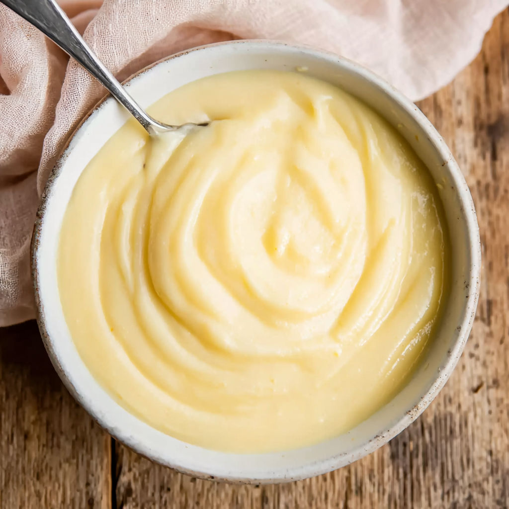 A bowl of crema pasticcera.