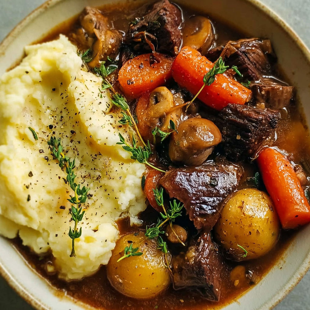 A bowl of meat and vegetables.