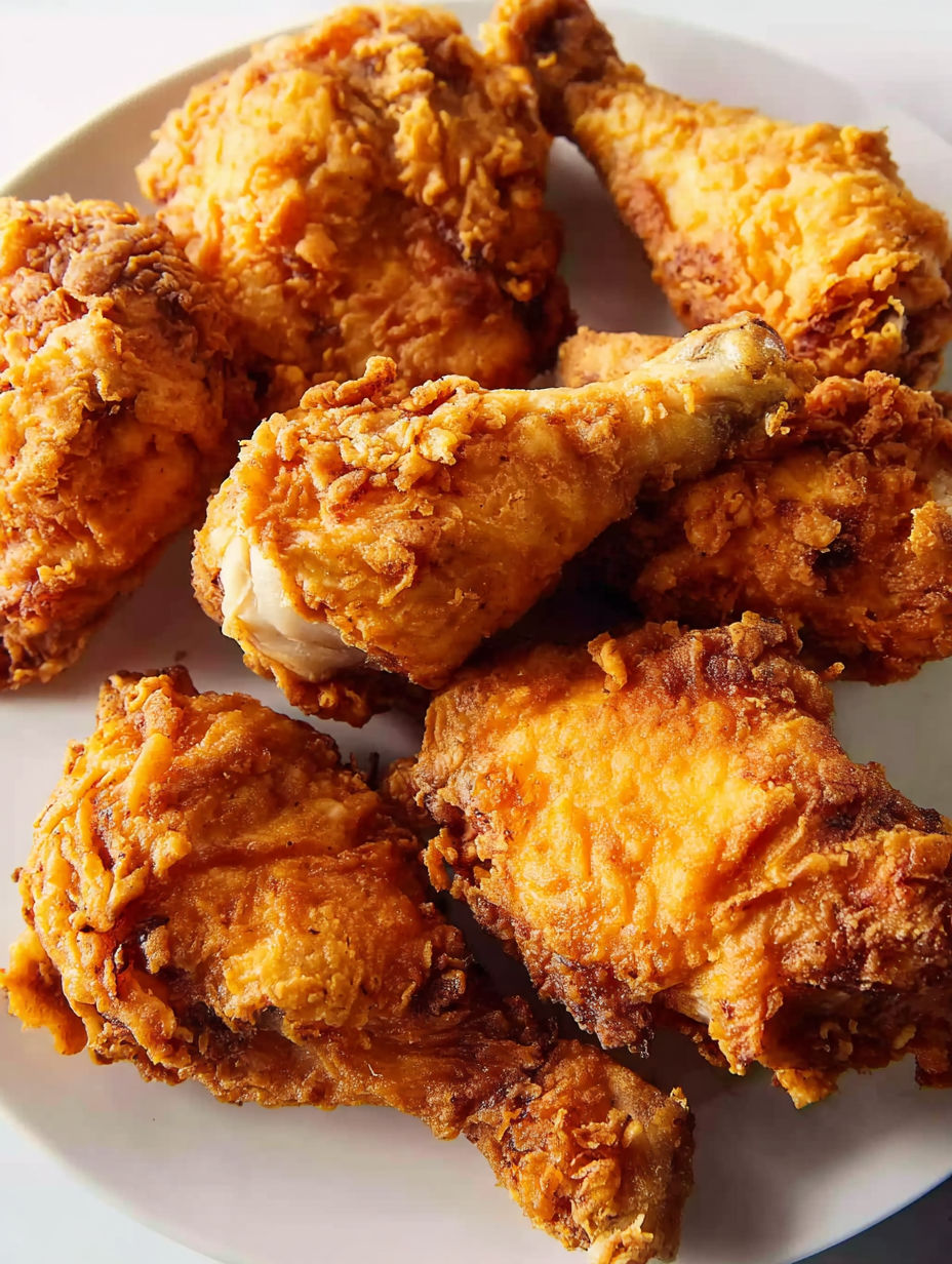 A plate of fried chicken.