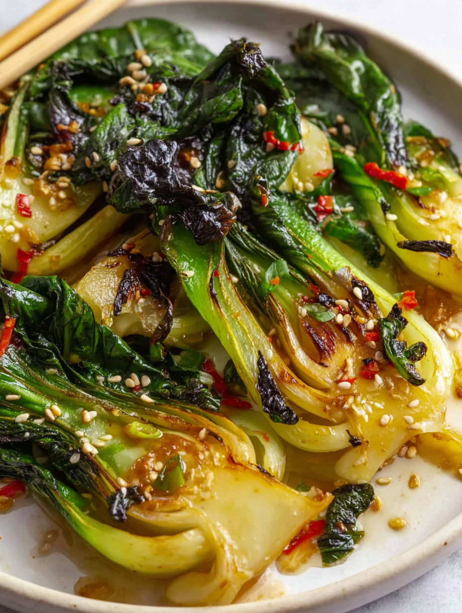 A plate of food with a green leafy vegetable and some spices.