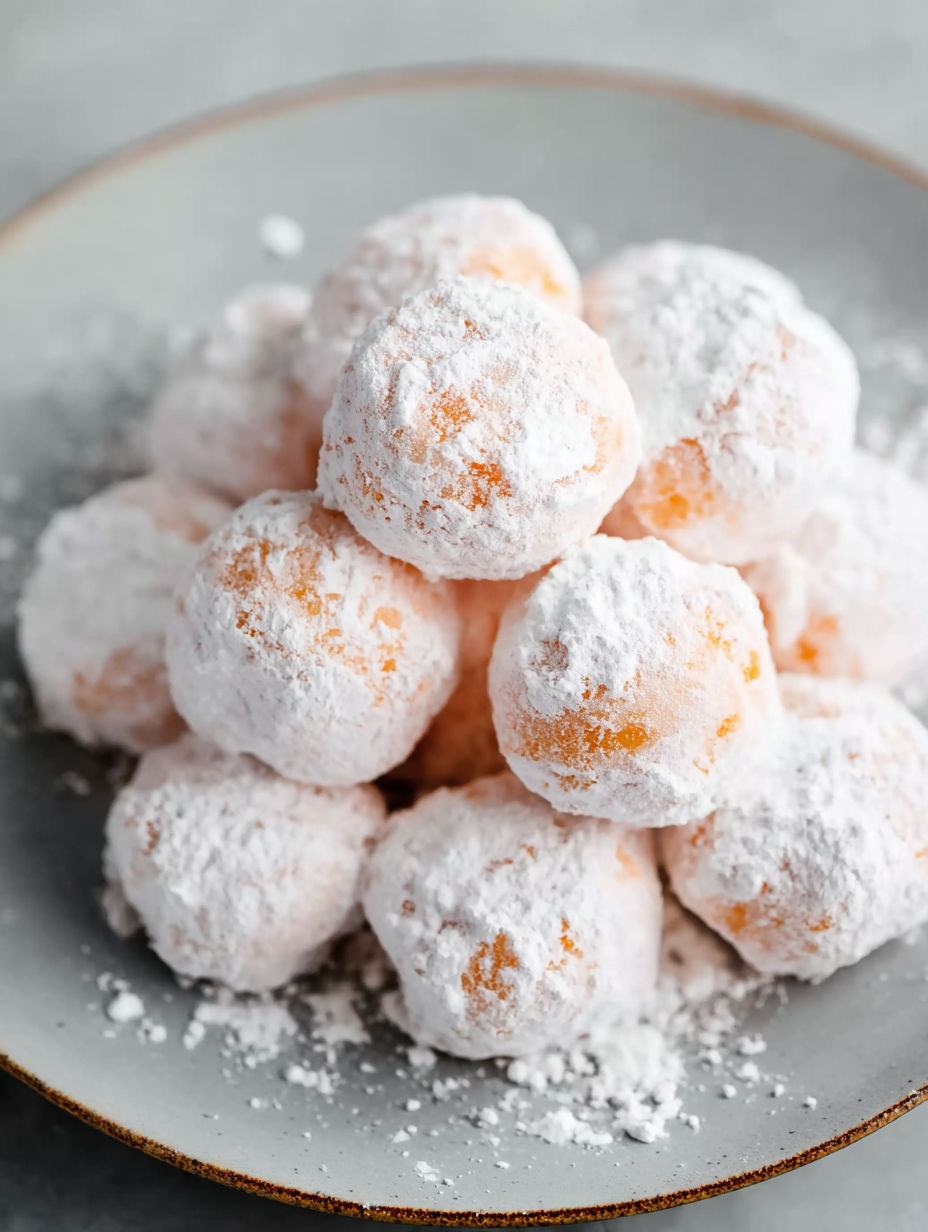 A plate of orange creamsicle truffles.