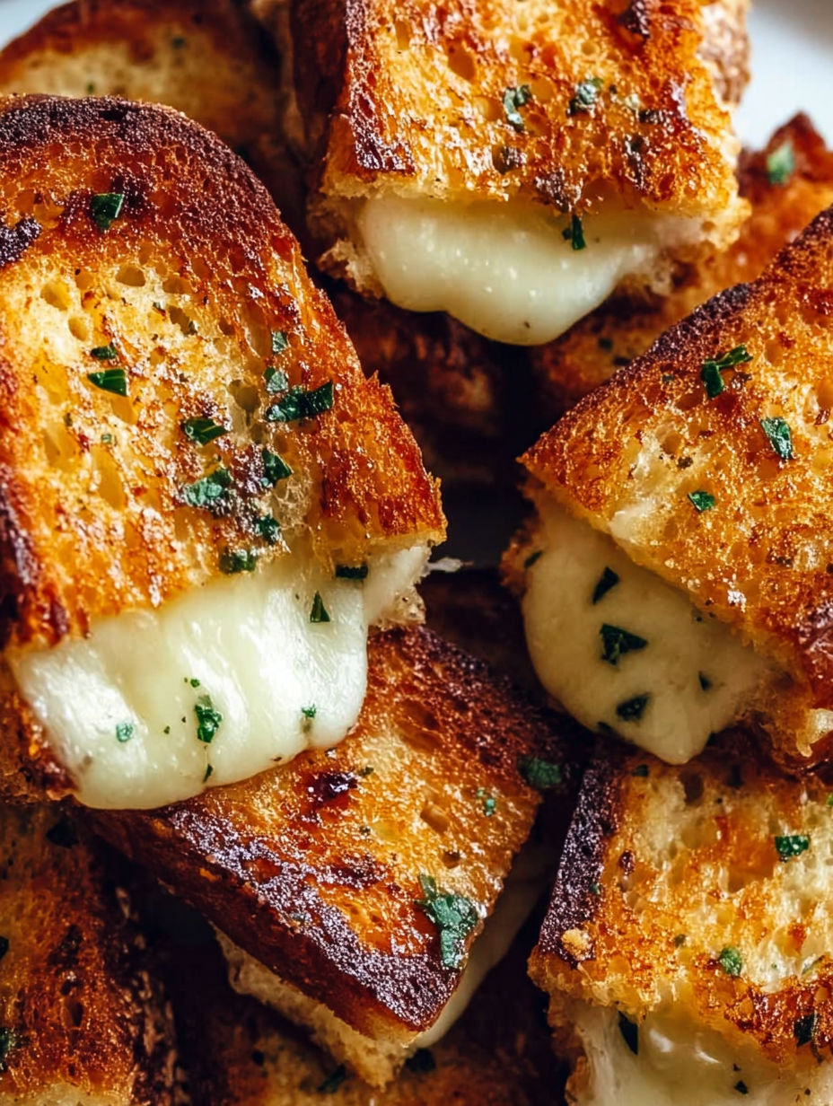 A close up of a grilled cheese sandwich.