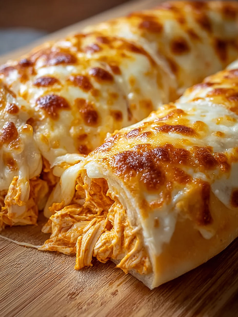A slice of buffalo chicken cheese bake.