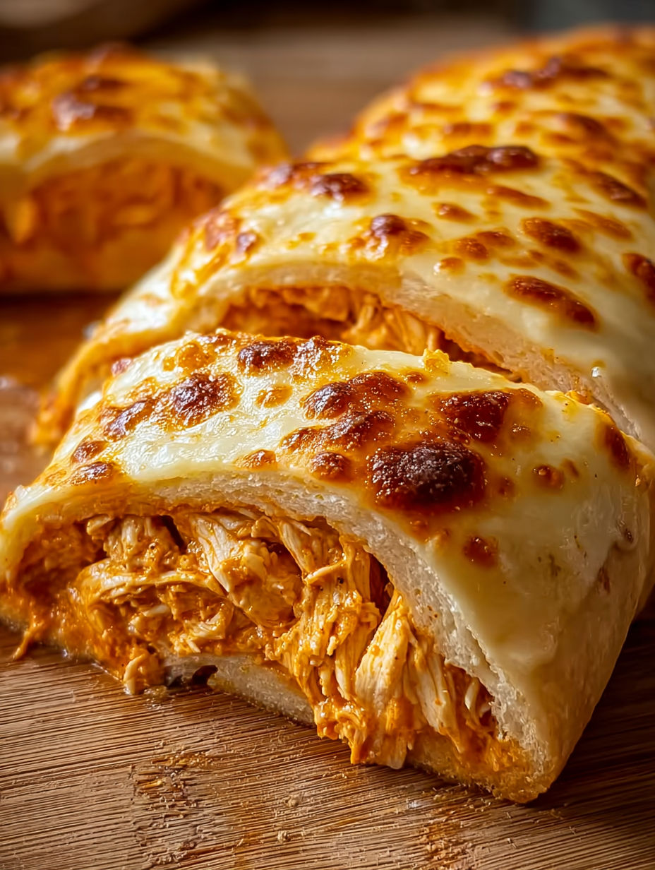 A slice of buffalo chicken cheese bake.